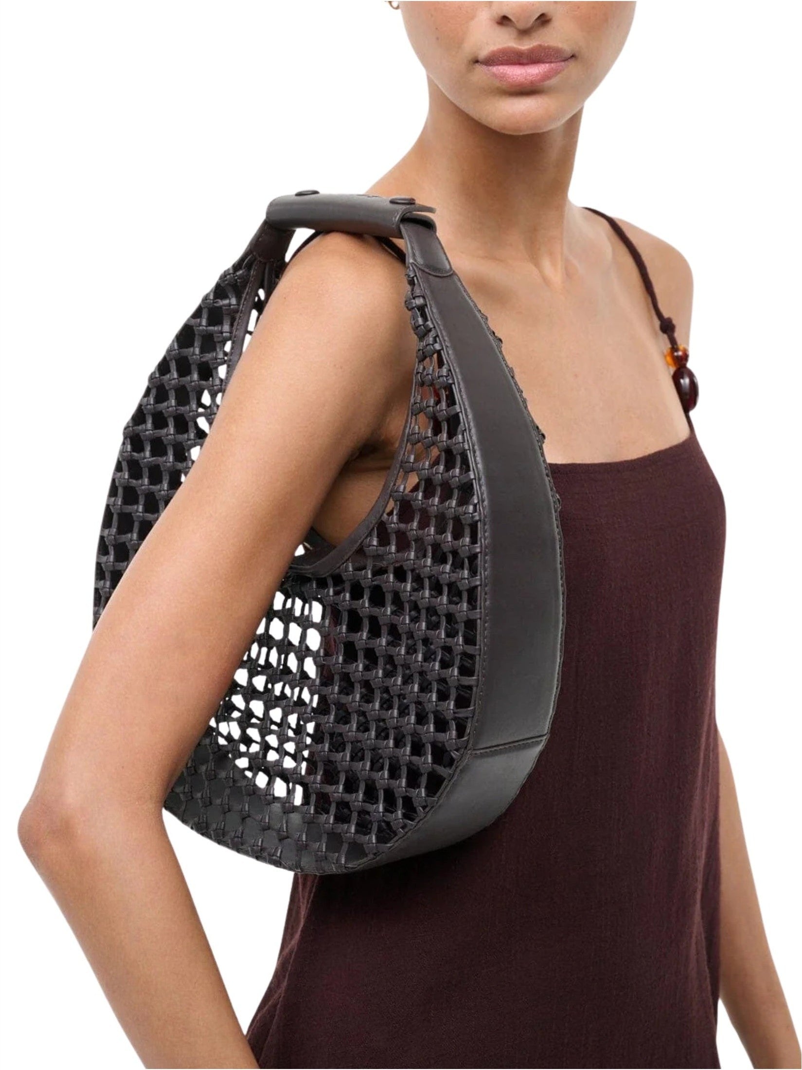 Moon hand-knotted tote bag
