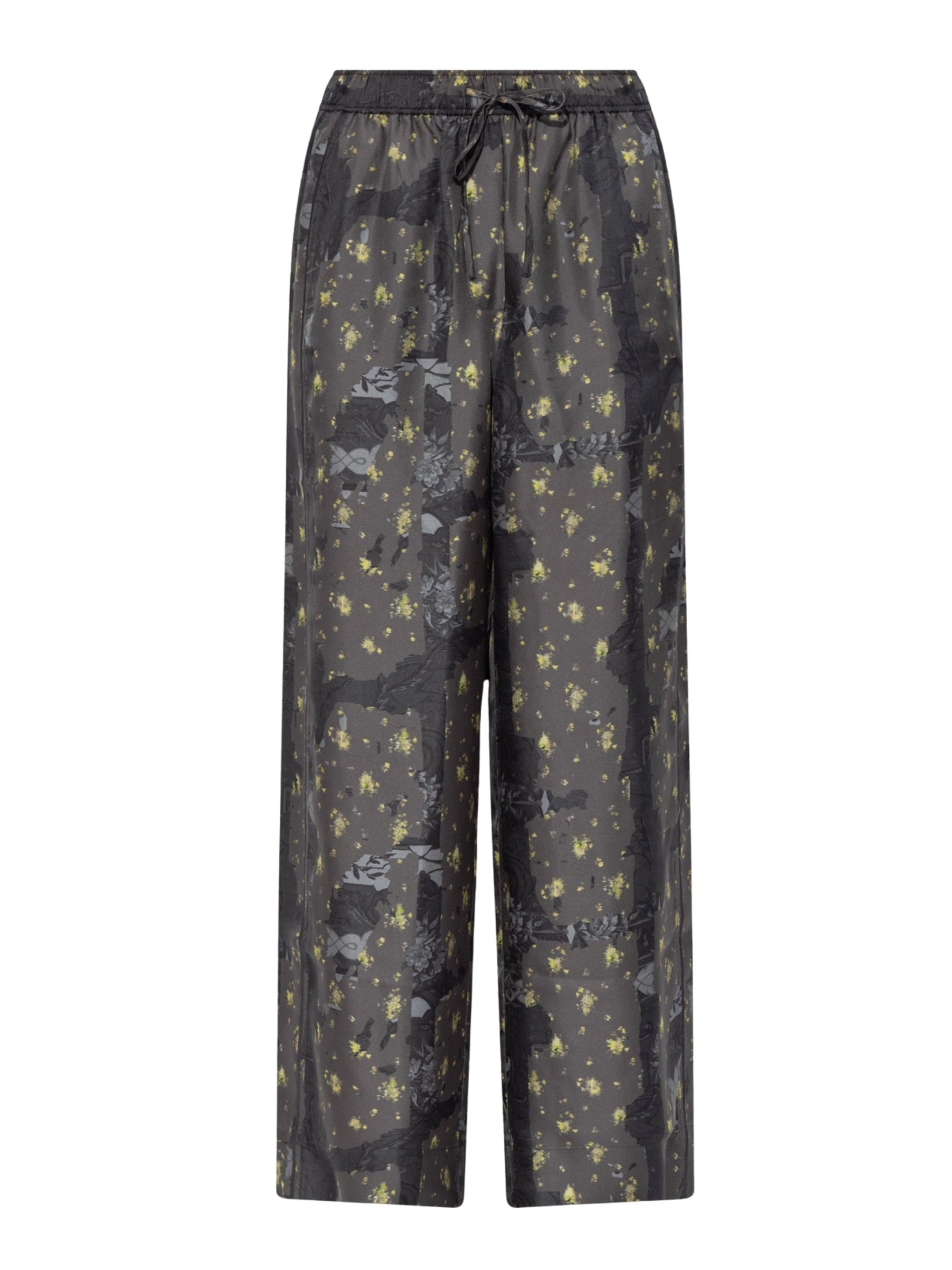 Printed silk twill elasticated pants