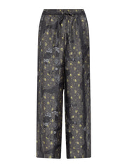 Printed silk twill elasticated pants