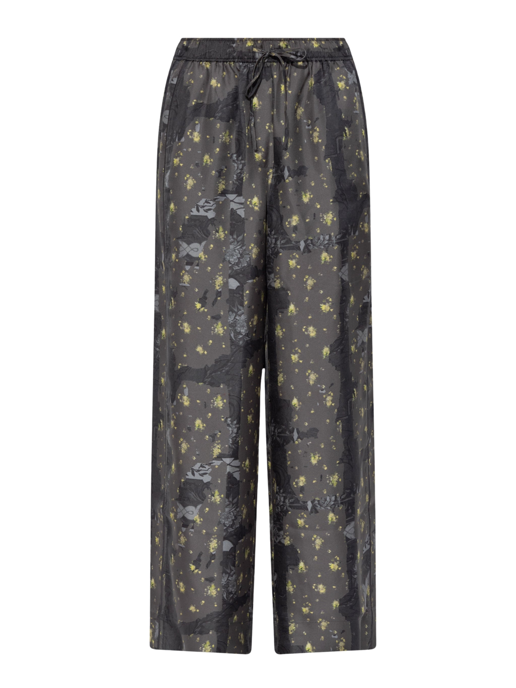 Printed silk twill elasticated pants