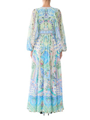 Lace up front long dress