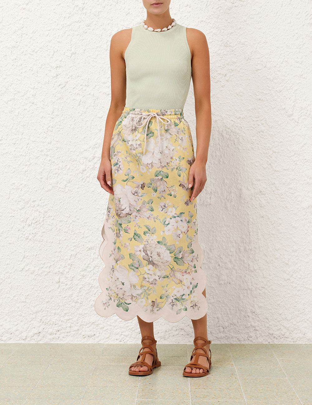 ACACIA SCALLOP MIDI SKIRT