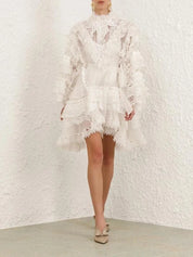 Crush heart trim mini dress