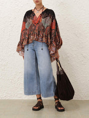 Rhiannon ruffle billow blouse
