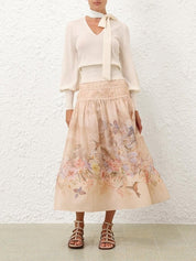 Illuminate drawn midi skirt