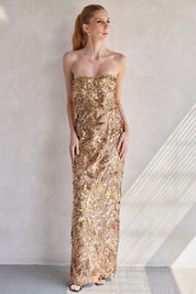 DAHLIA GOLD MULTI GOWN