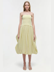 Izzy strapless taffeta midi dress