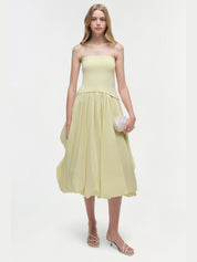 Izzy strapless taffeta midi dress