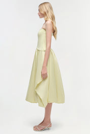 IZZY STRAPLESS TAFFETA MIDI DRESS