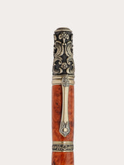 Handcrafted individual pen amboyna burl