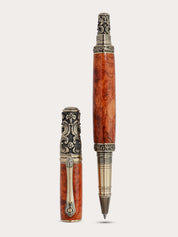 Handcrafted individual pen amboyna burl