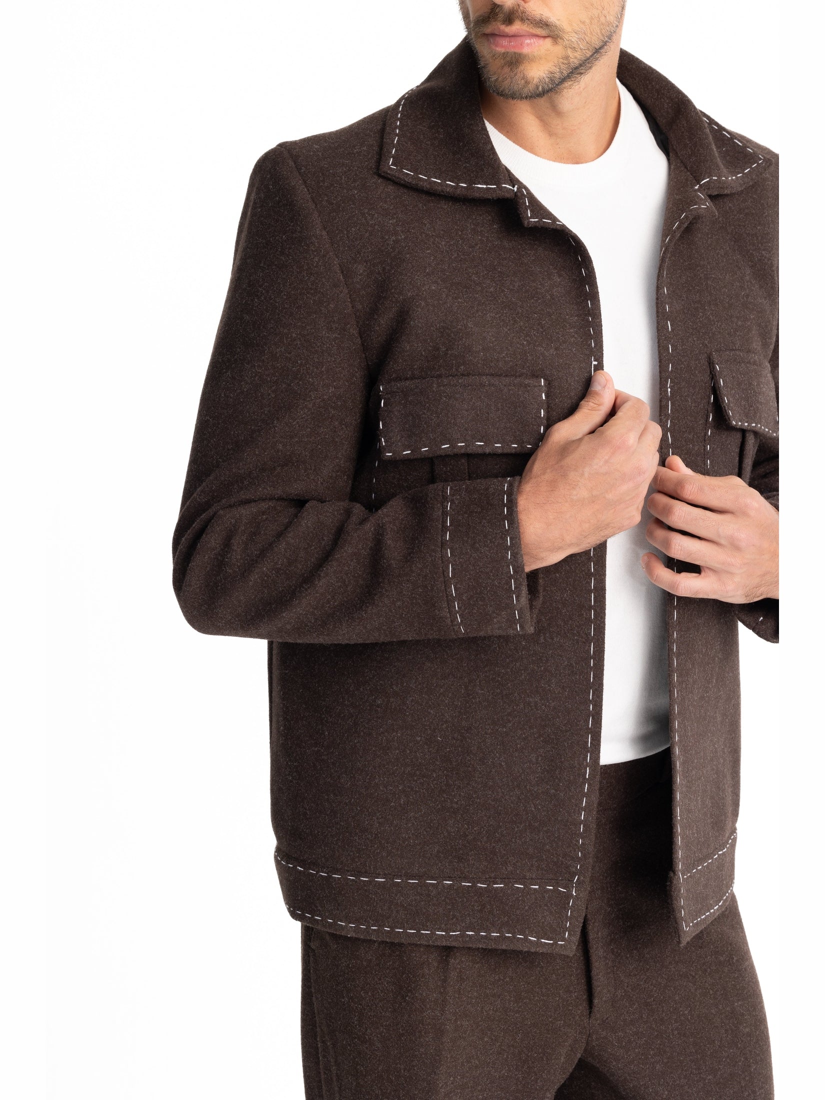 Fred's stitches brown jacket