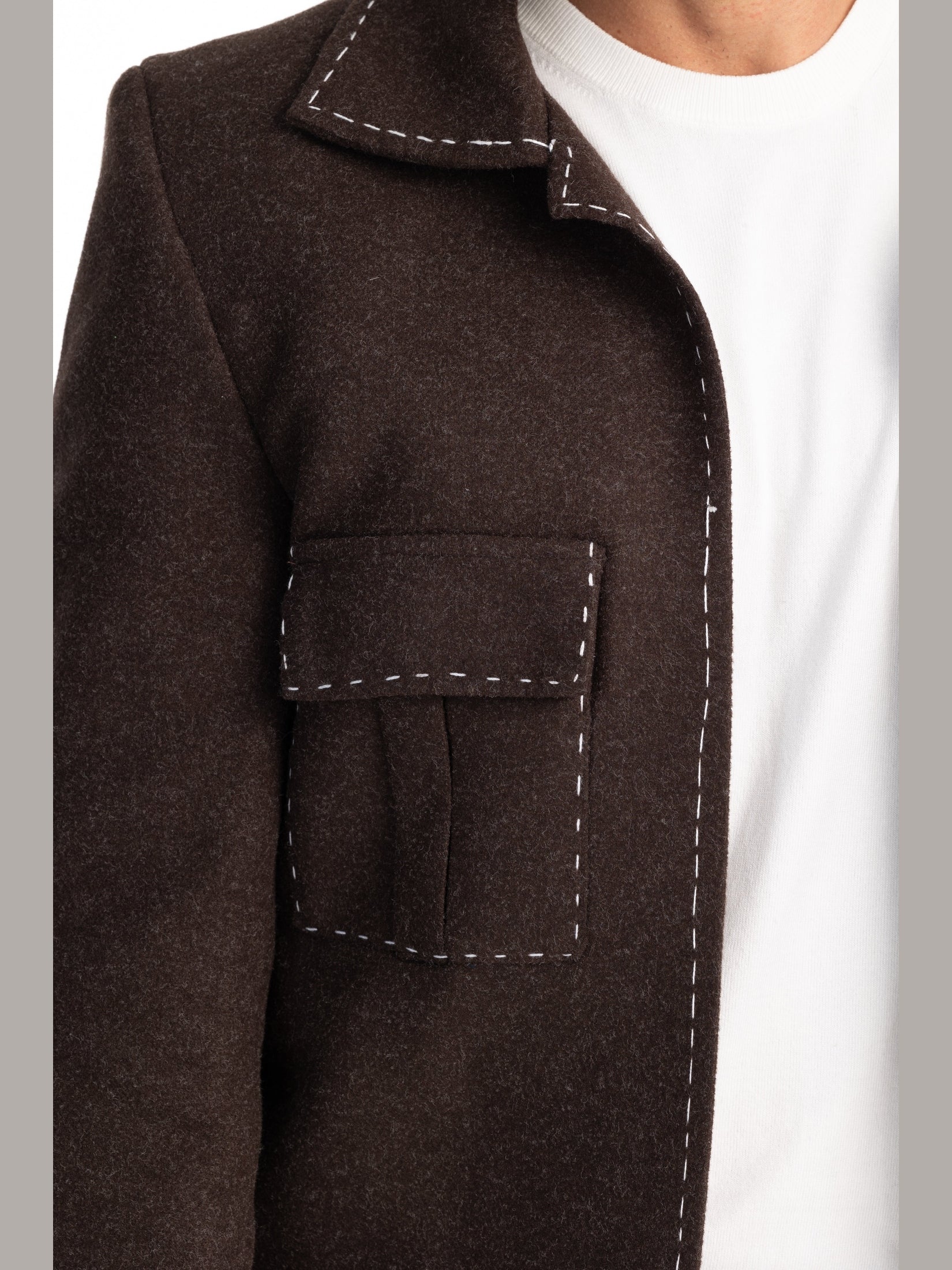 Fred's stitches brown jacket
