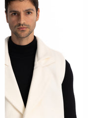 White twin collar vest