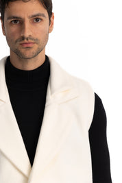 White Twin Collar Vest