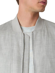 Wool silk linen bomber