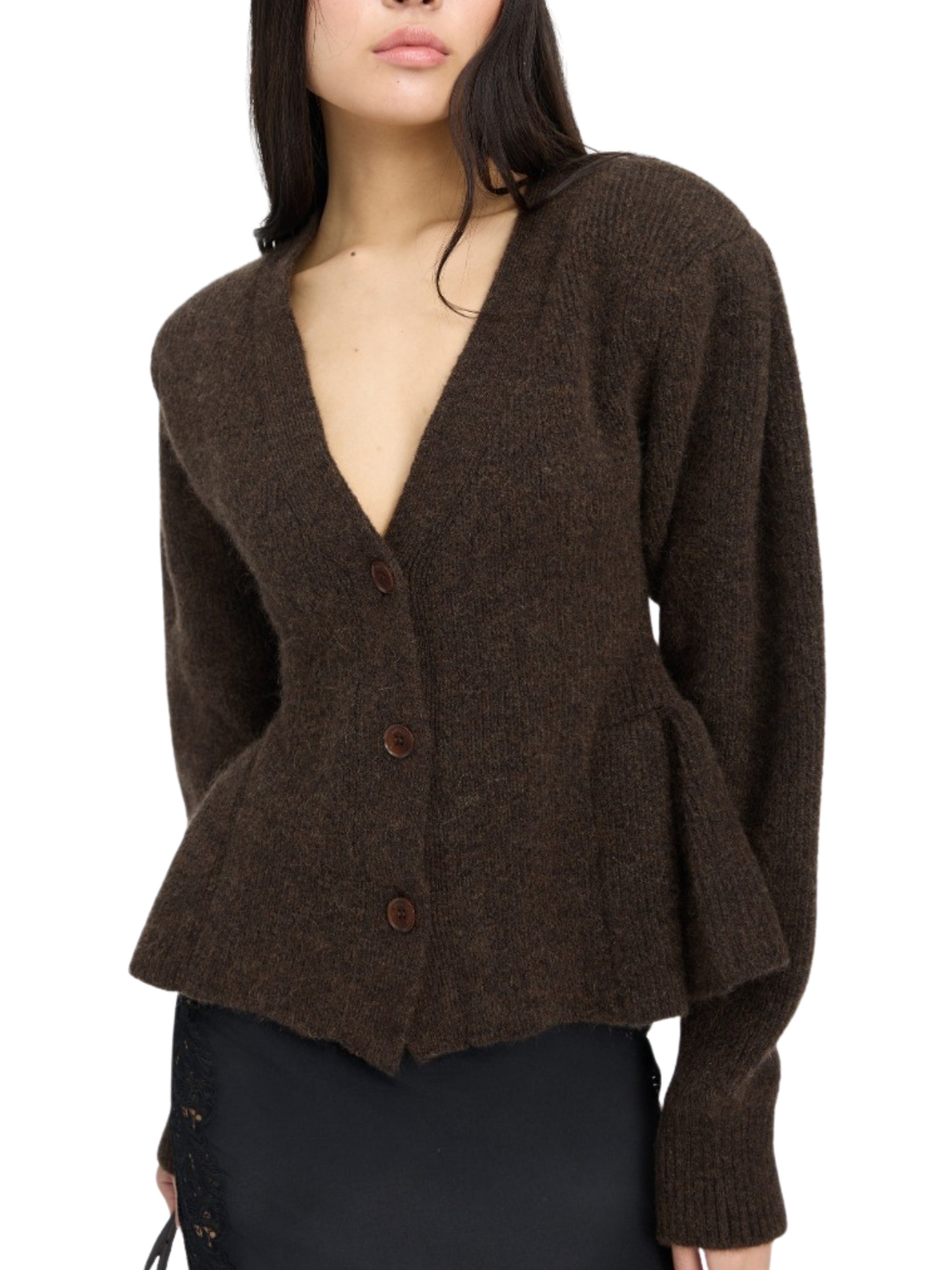 Knit peplum cardigan