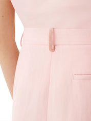Viscose linen double pleat wide trousers