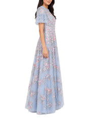Lunaria wreath round neck ankle gown