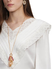 Cream viscose lace top