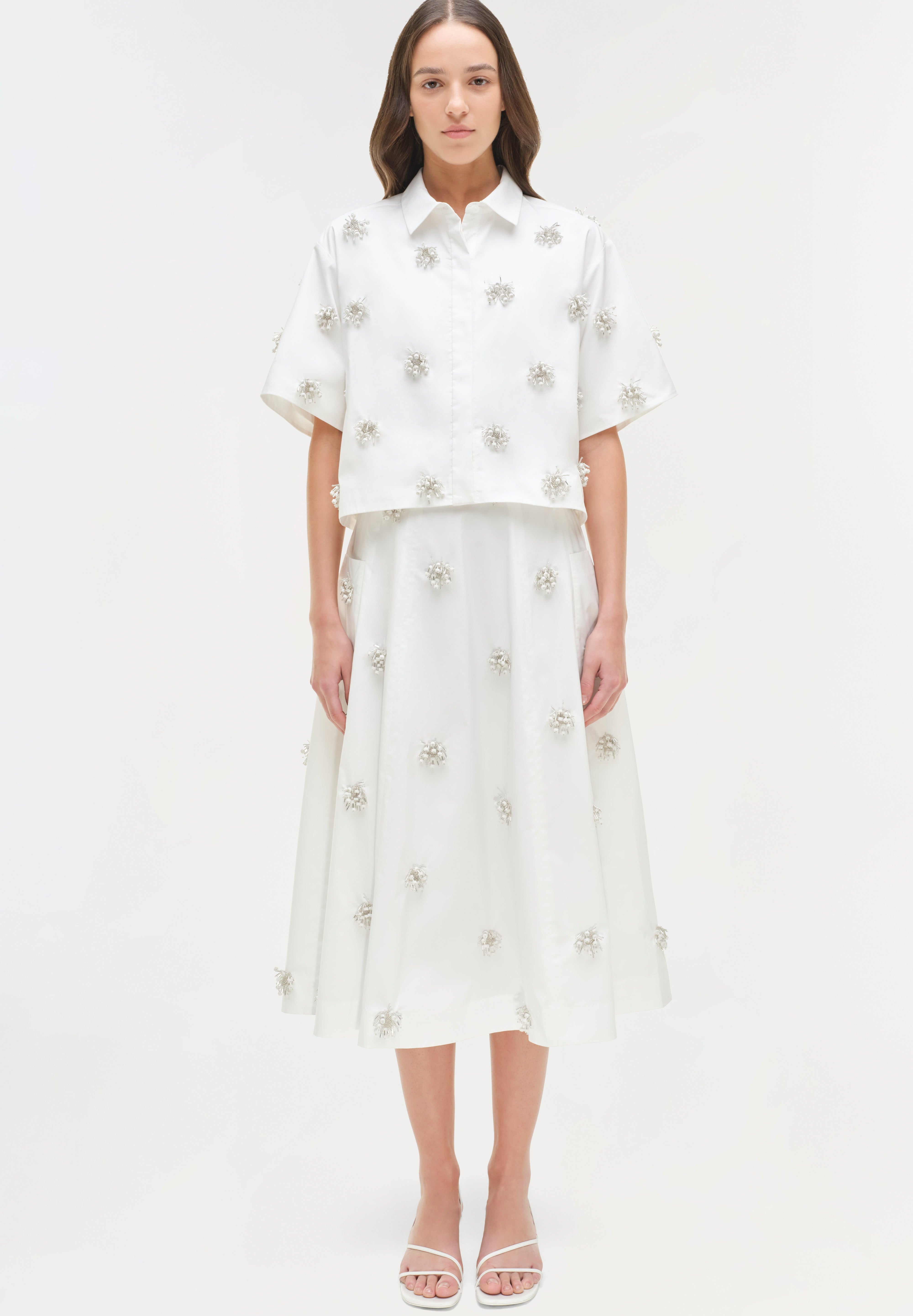 NOVANNA EMBELLISHED MIDI SKIRT