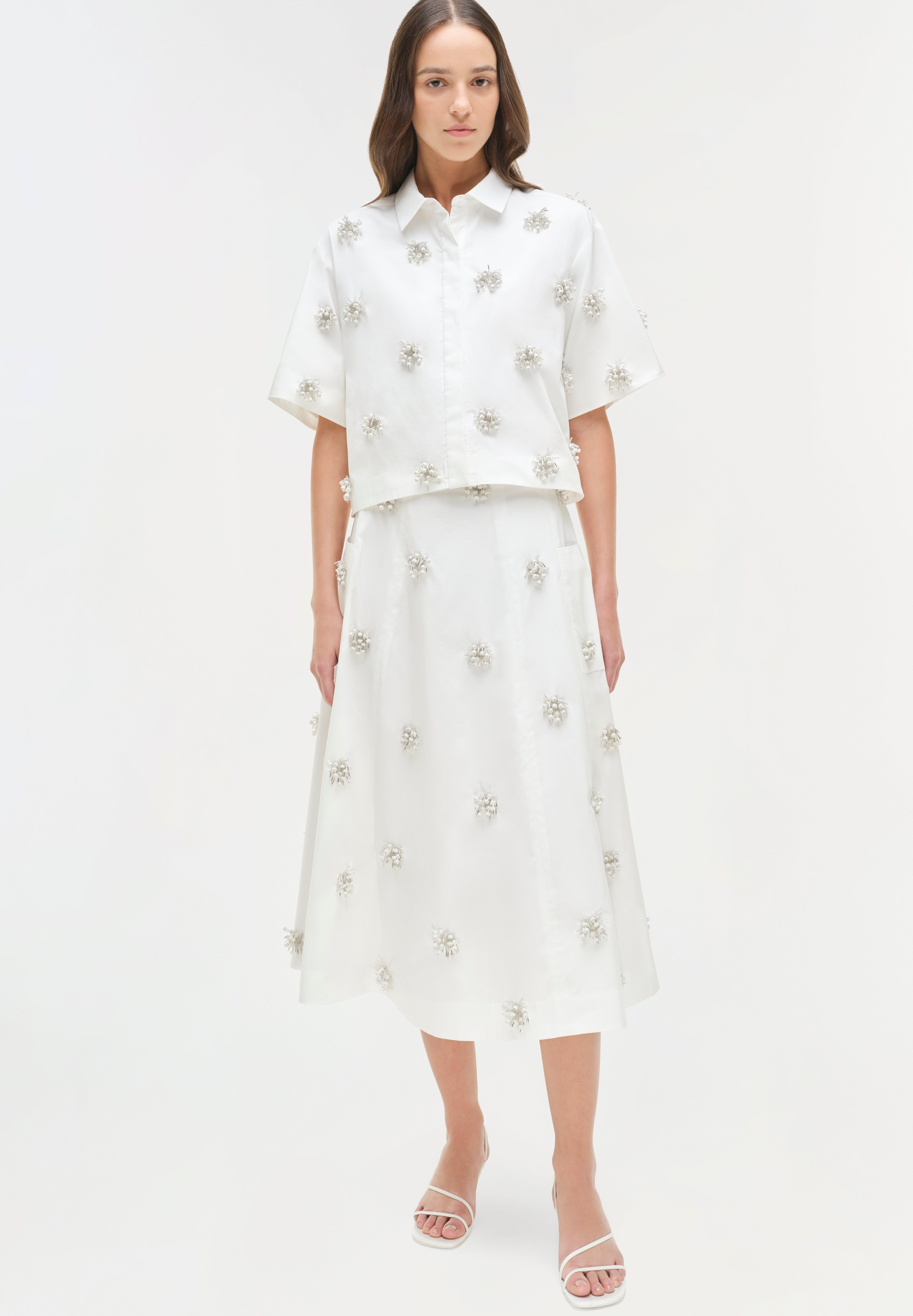 NOVANNA EMBELLISHED MIDI SKIRT