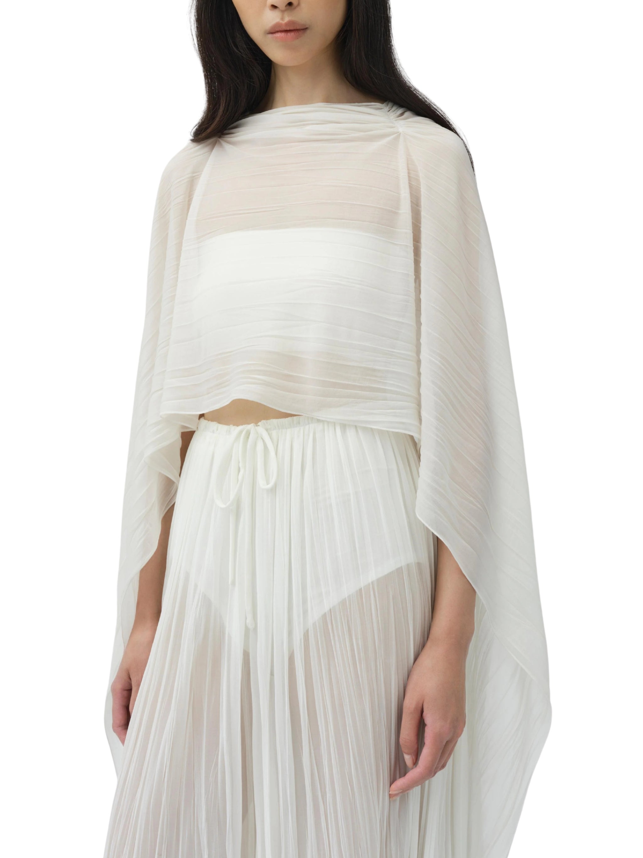 Genoa crinkle jersey cape