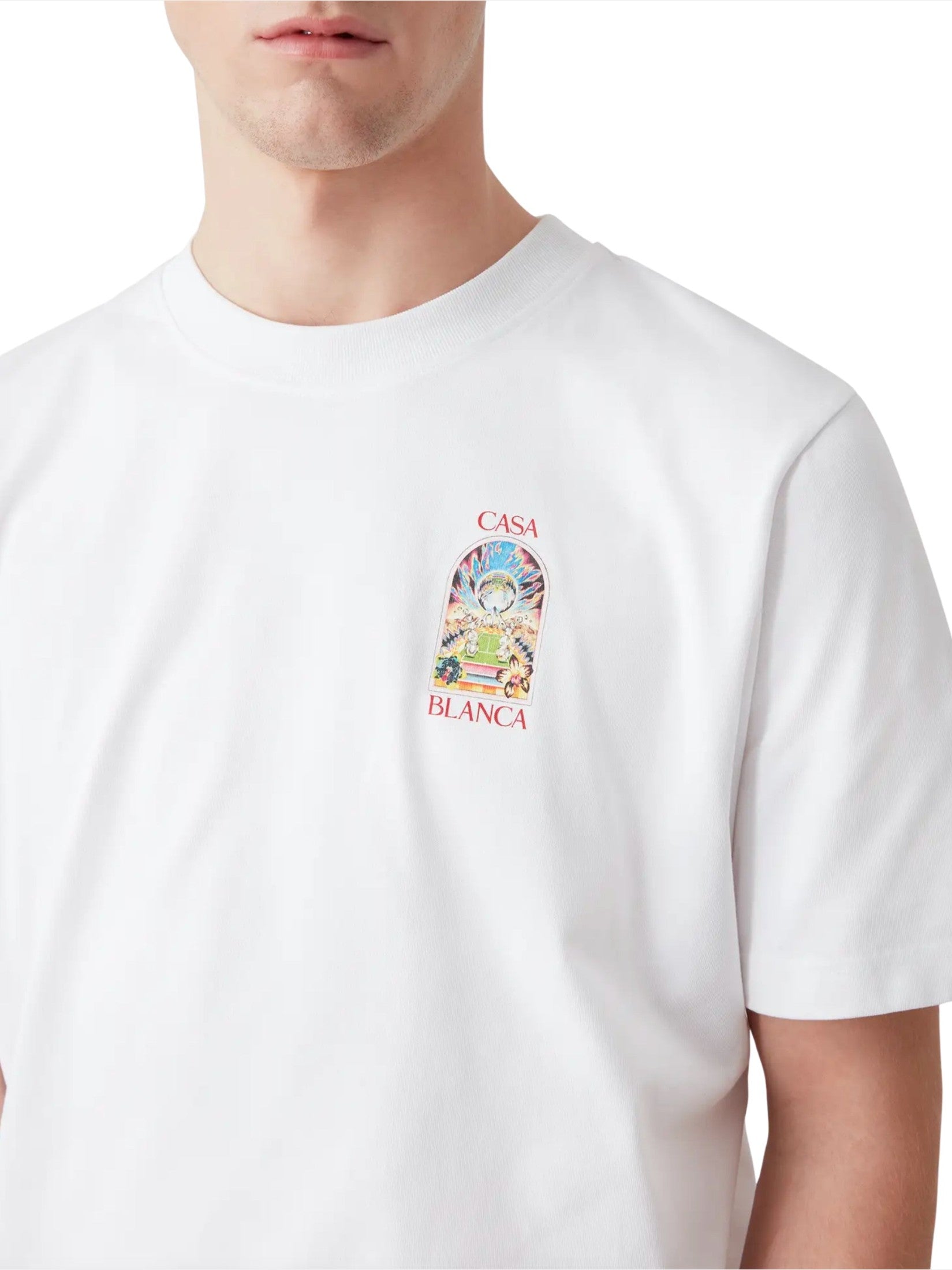 White Tennis Landscape Short Sleeve T‑Shirt