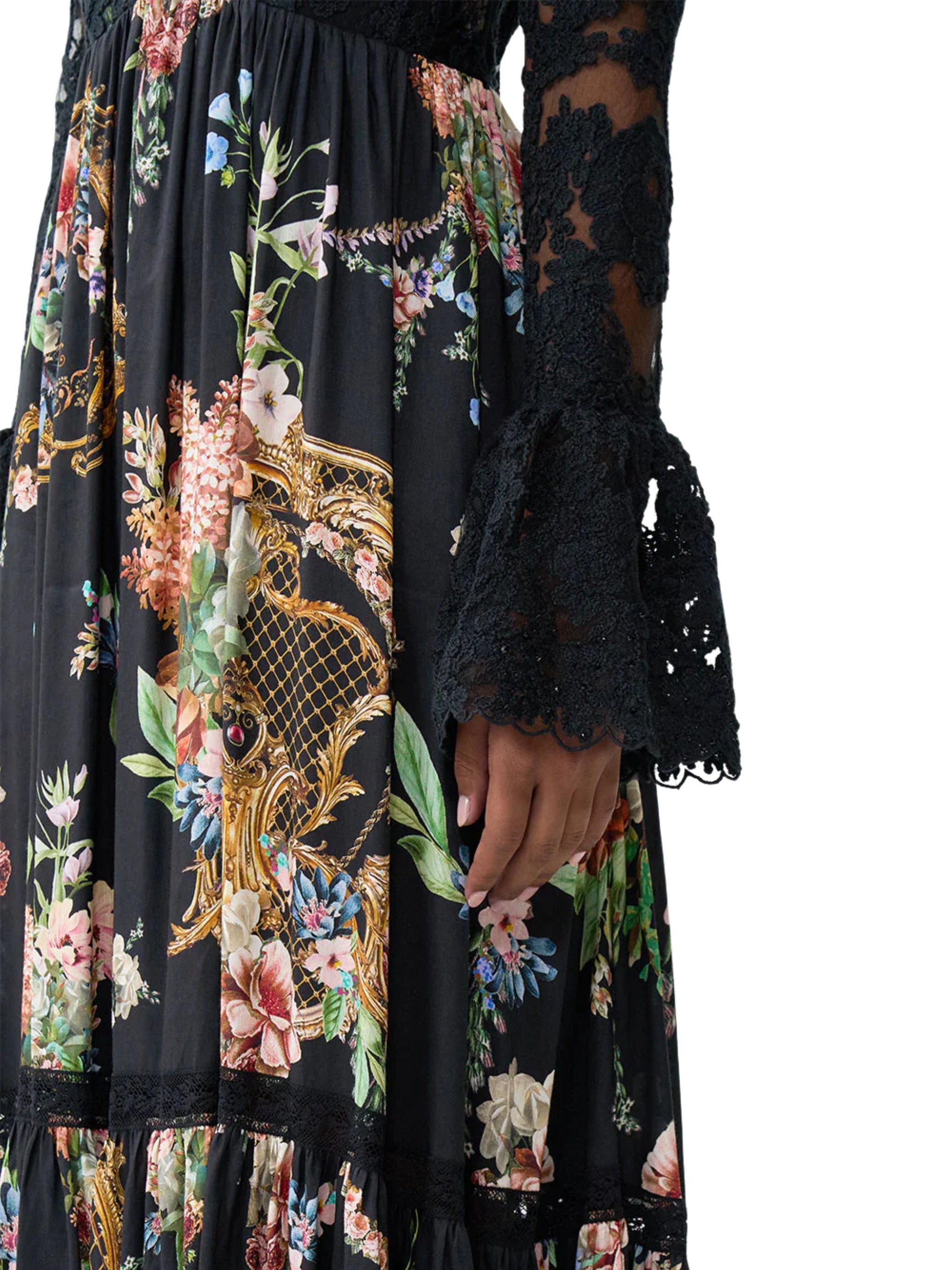 LACE BODICE MAXI DRESS