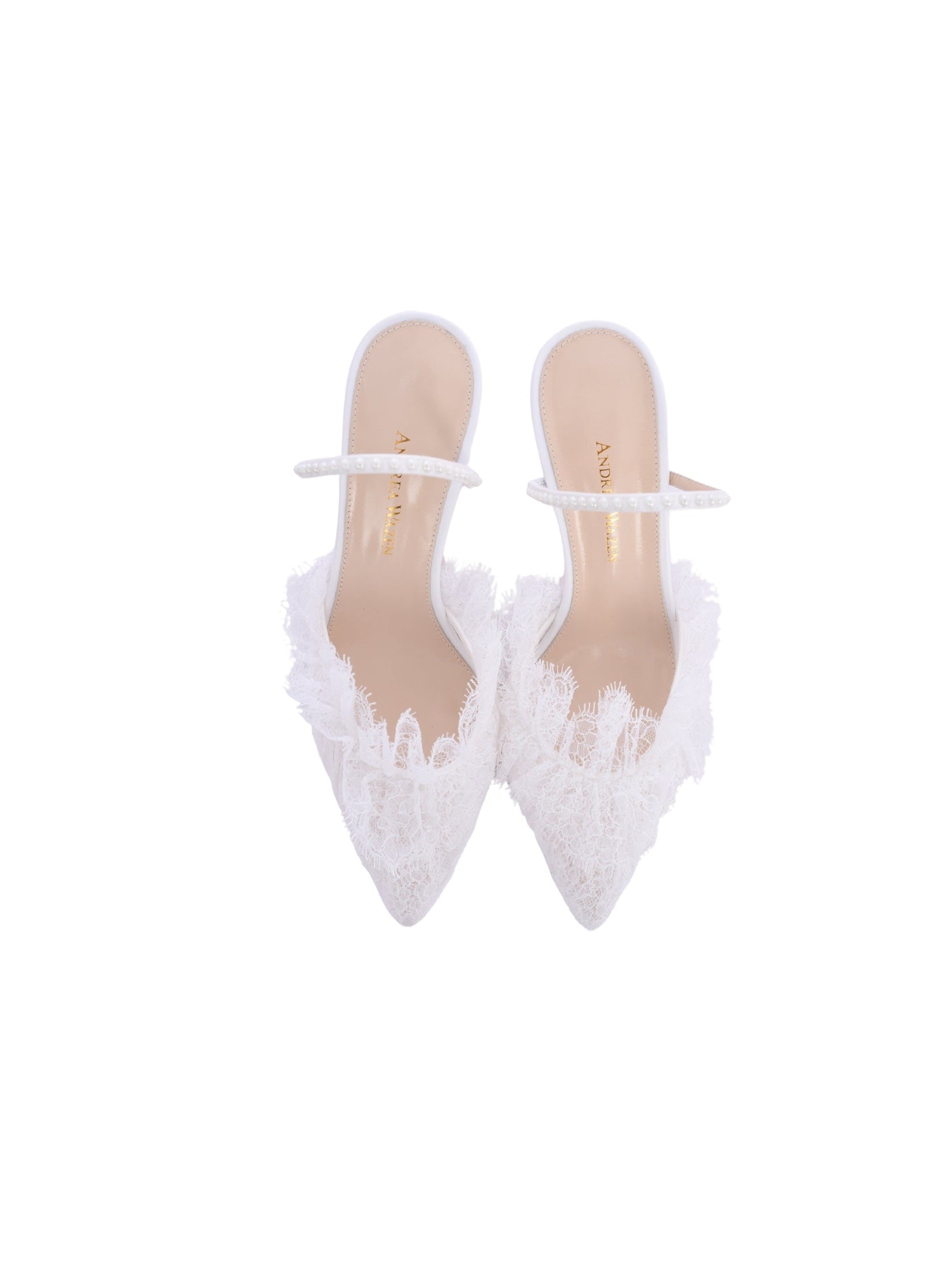 France lace pearl mule 75 mm