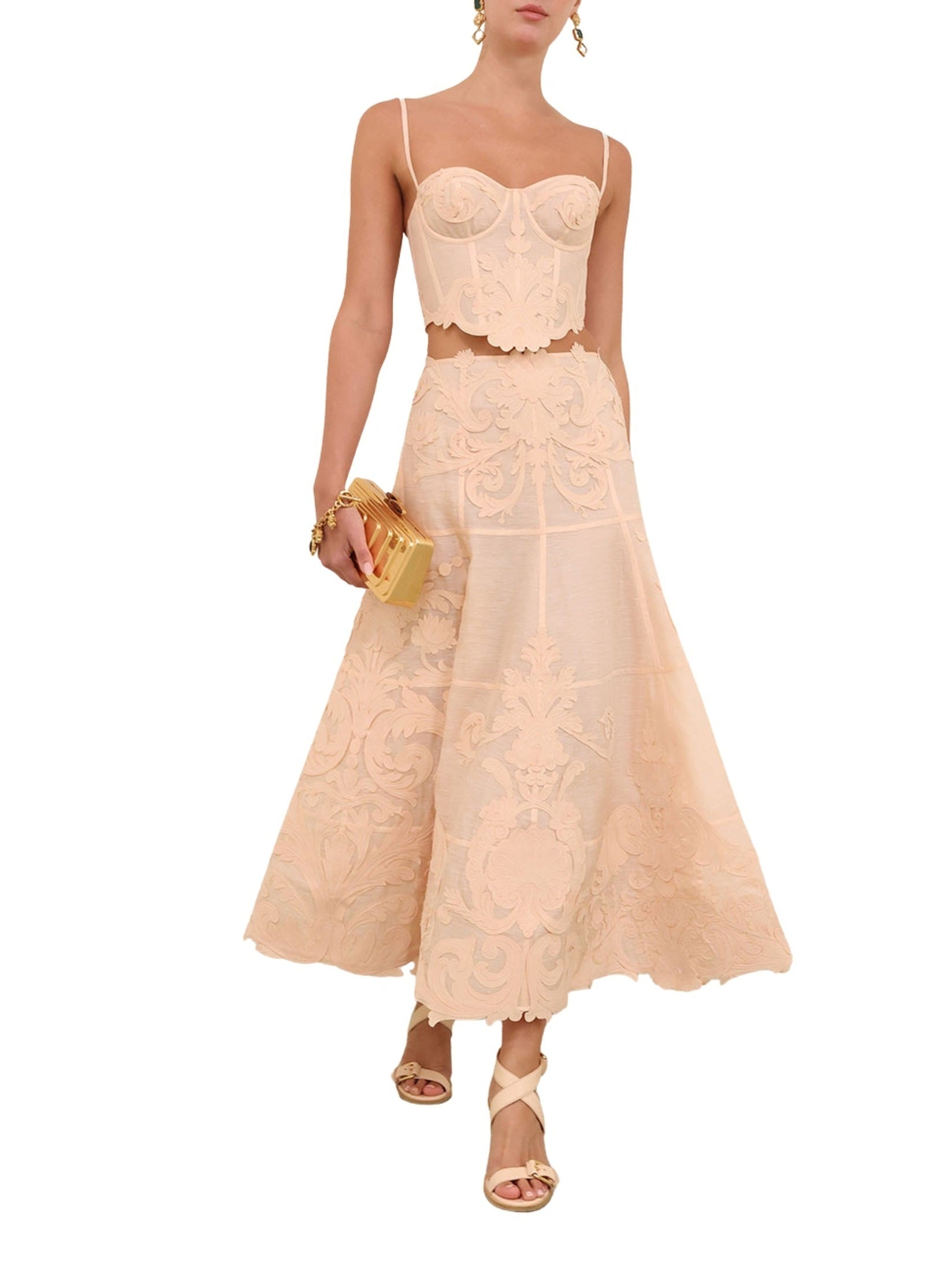 Rebellion filigree midi skirt