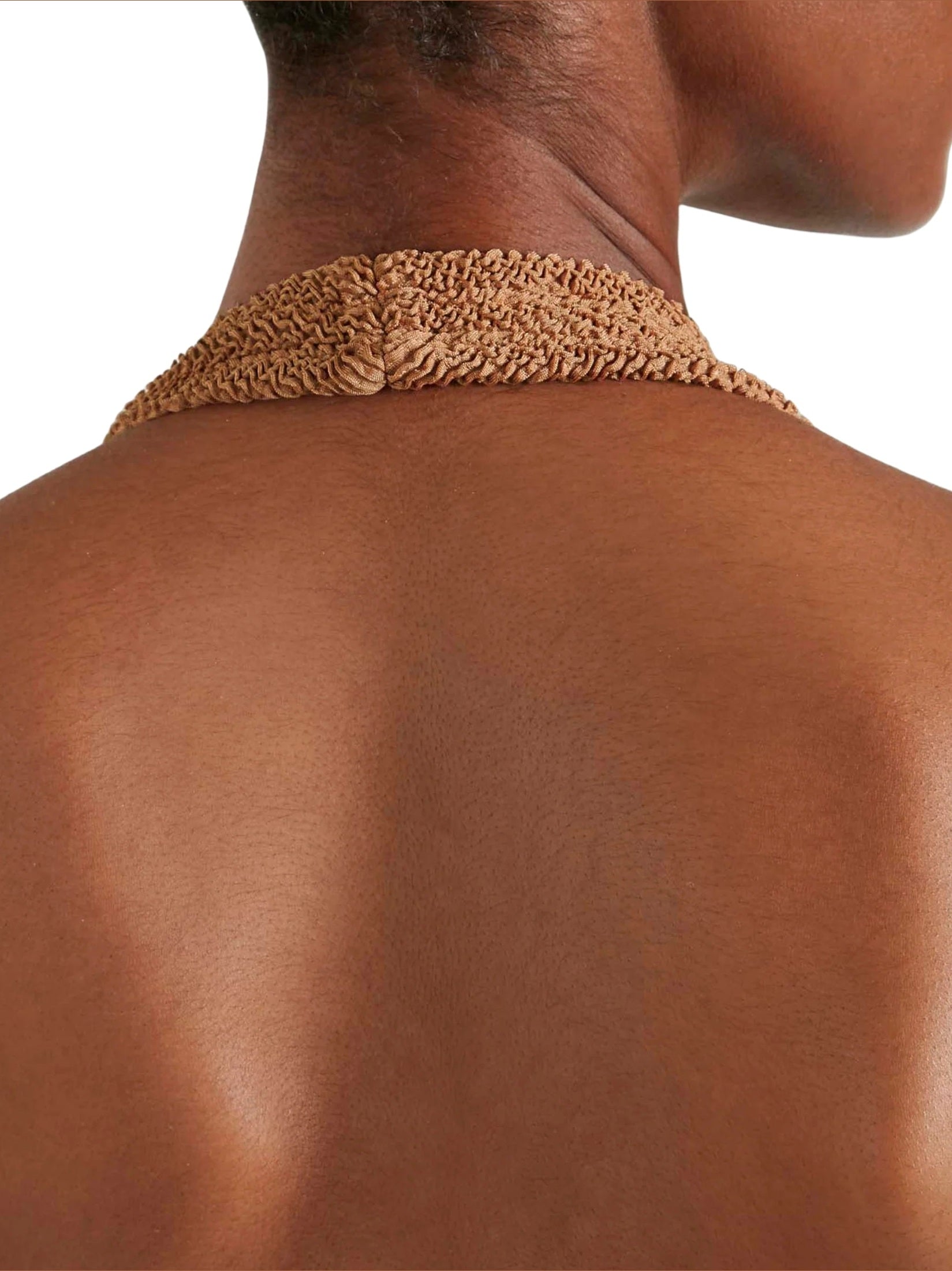 Sandy swim - a metallic crinkle metallic cocoa