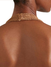 Sandy swim - a metallic crinkle metallic cocoa
