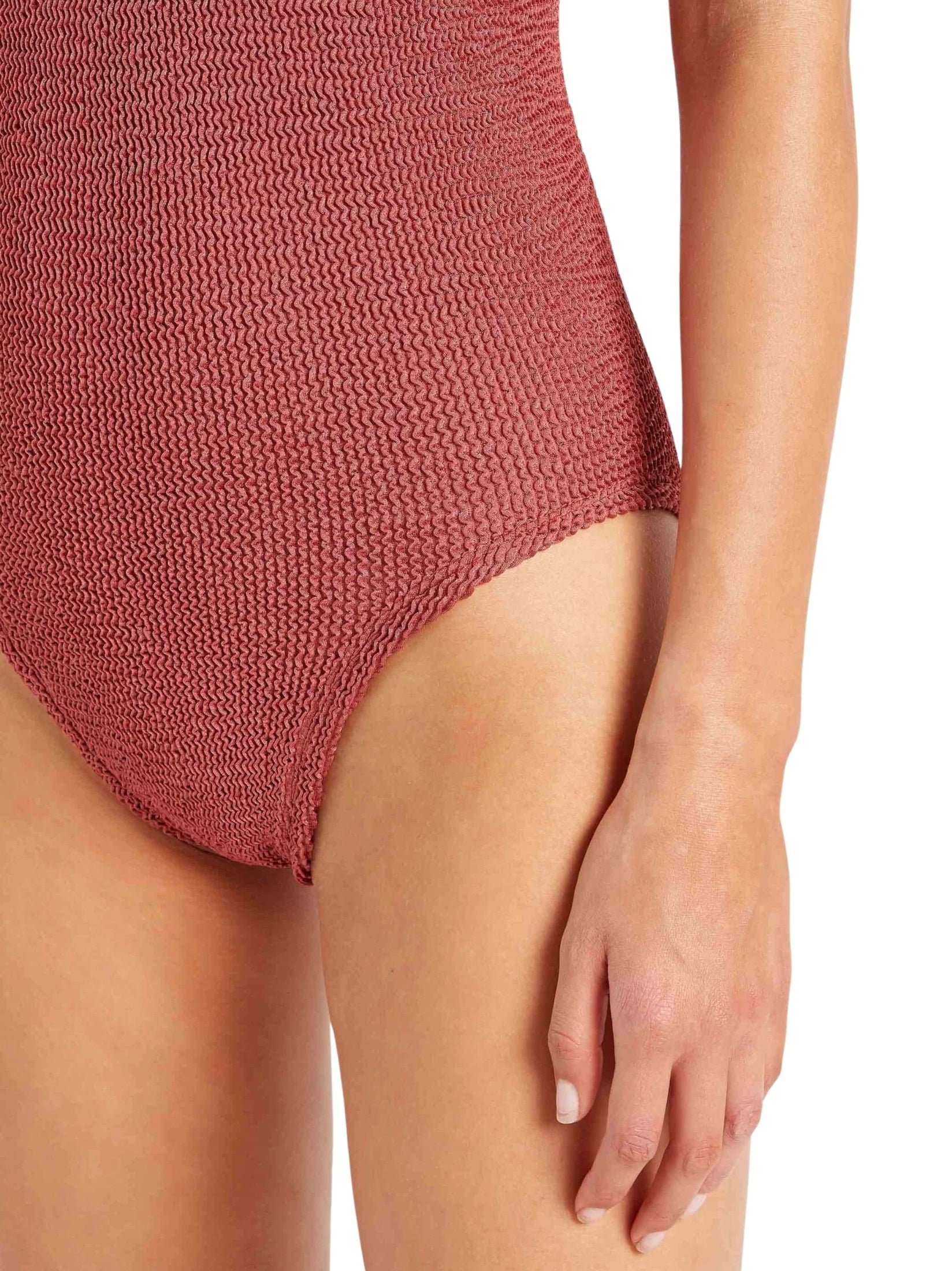 Coverage celine swim with fabric covered hoops - m metallic crinkle metallic rosewood