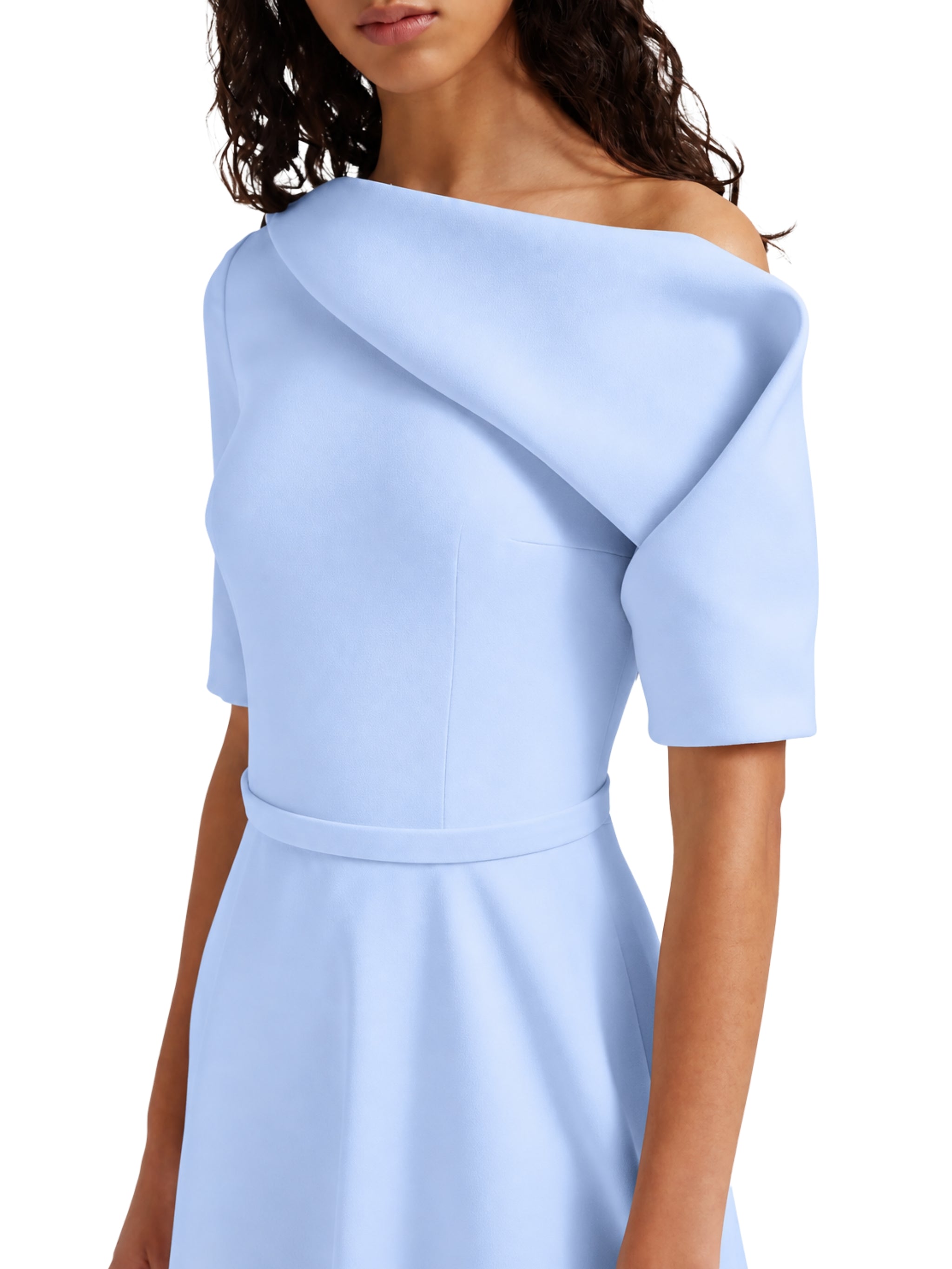 Asymmetric a-line gown with drape detail