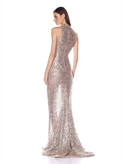 Tessa silver halterneck gown