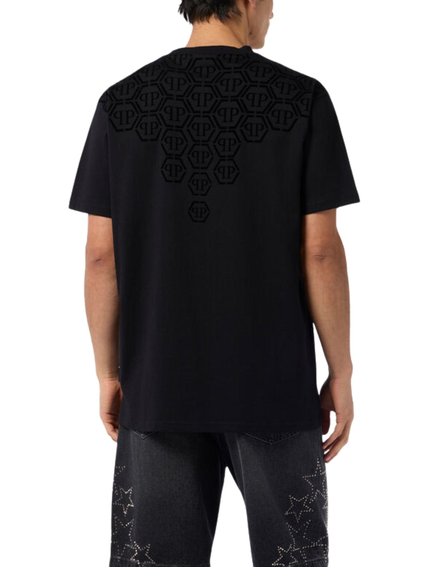 Round neck t-shirt degradé monogram