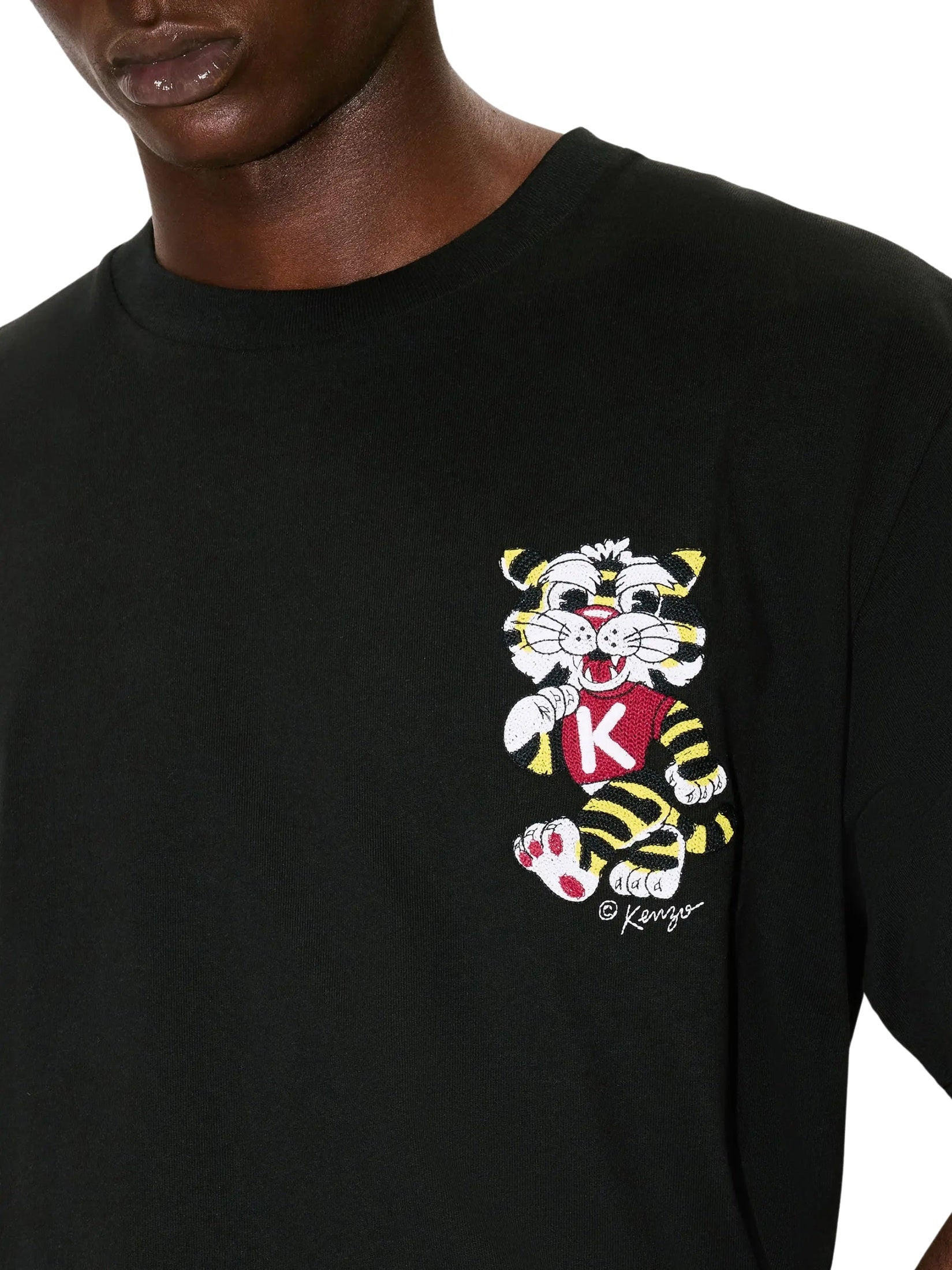 'kenzo wild tiger' embroidered oversized t-shirt in cotton