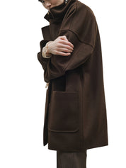Short Melton Coat with Large Pockets