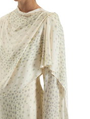 POLKA DOT DRAPED BLOUSE