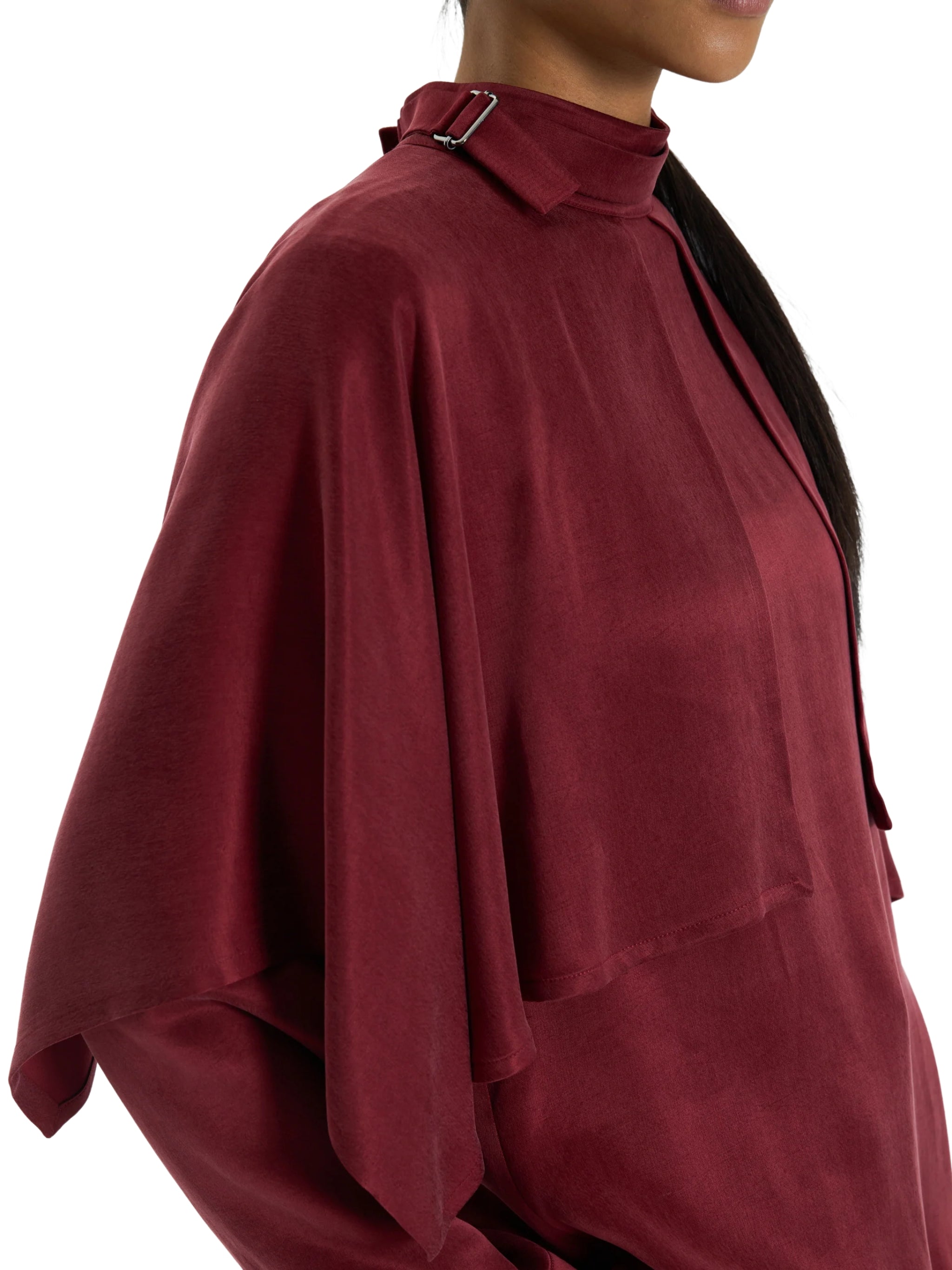 RED FLOWING LOOSE BLOUSE