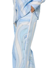 Marmo print silk pants