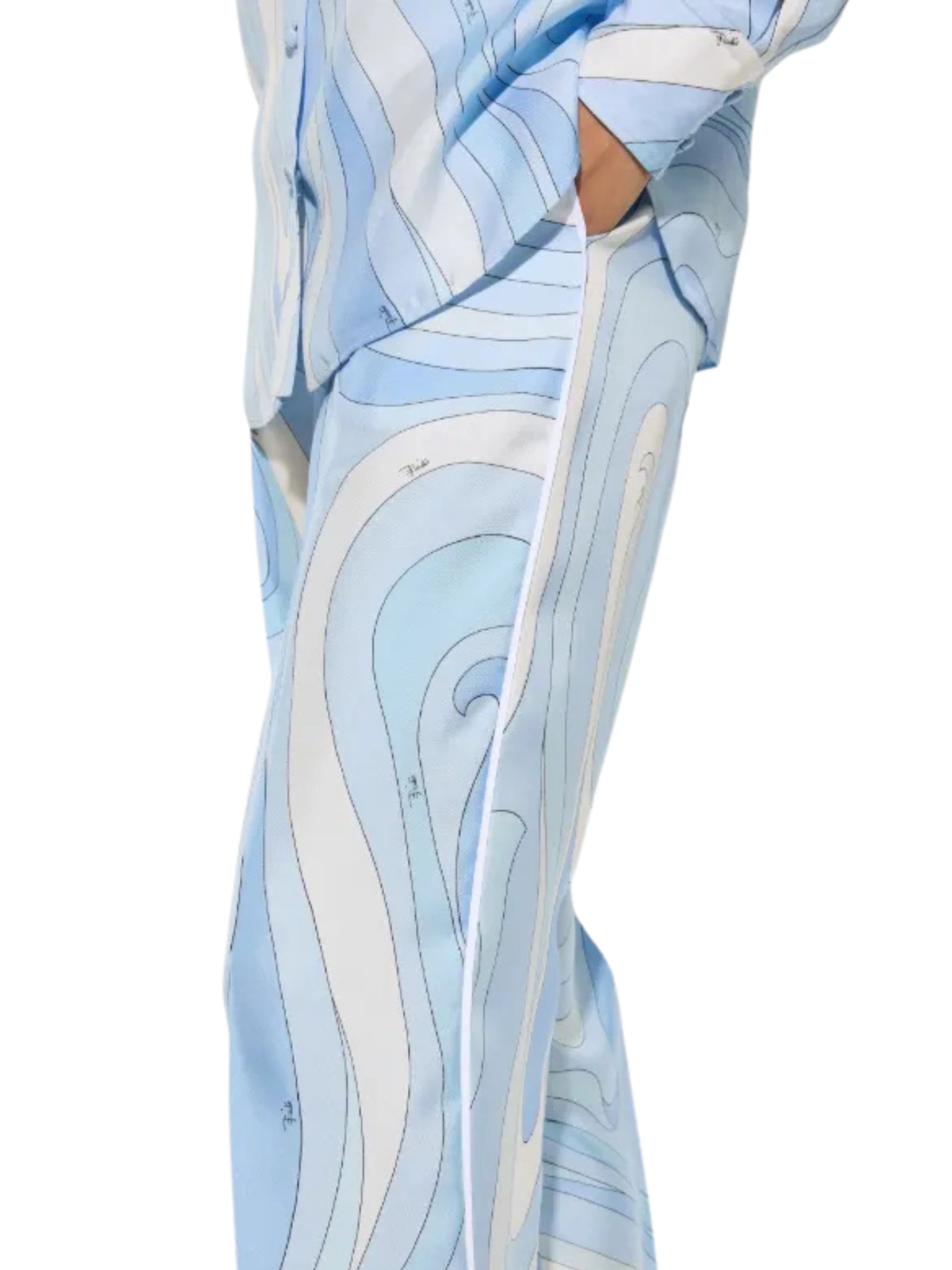 Marmo print silk pants