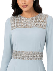 Hand embroiderd chest long sleeves off shoulder dress full cover modest dress fish cut