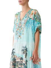 V neck kaftan with drop waist