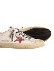V-Star with pink glitter star and metallic leather heel tab