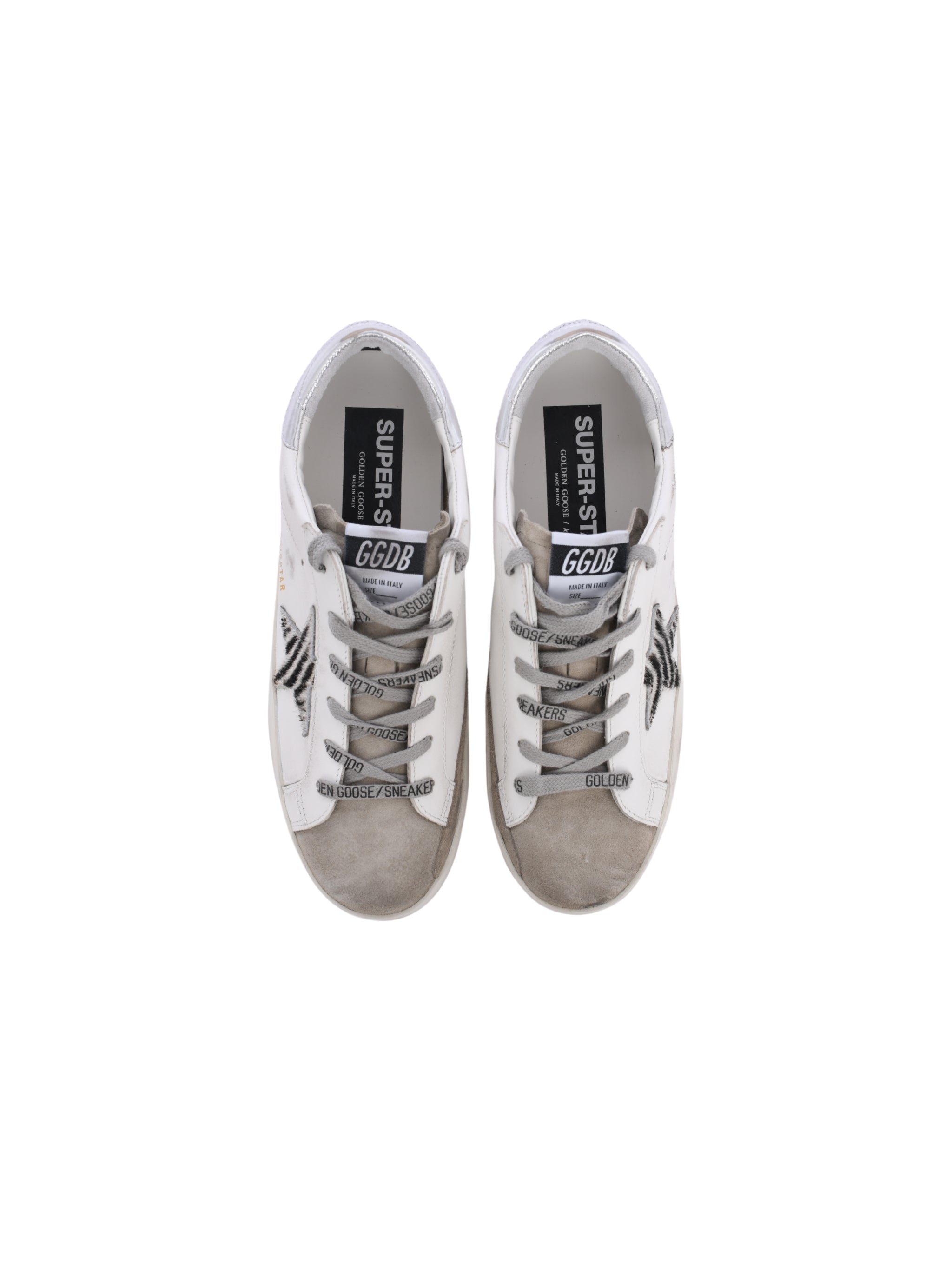 SUPER-STAR LEATHER UPPER SUEDE TOE ZEBRA HORSY STAR LAMINATED HEEL