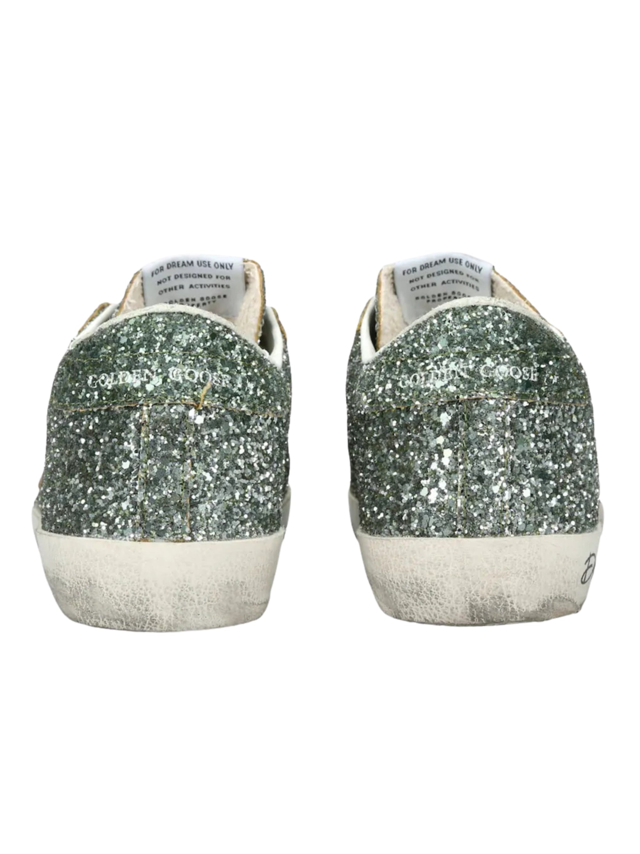 Super star glitter upper toe tongue and heel laminated star