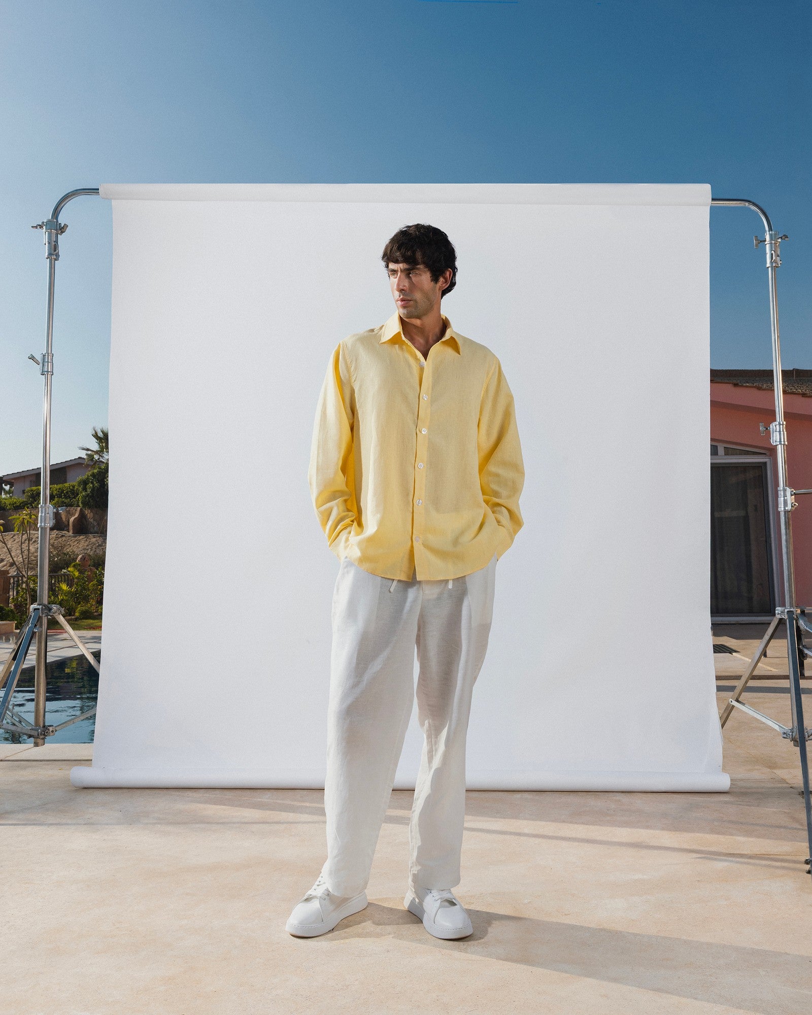 Light yellow long sleeve shirt solmare