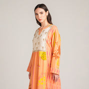 L-ORANGE MODAL DRESS WITH PRINT